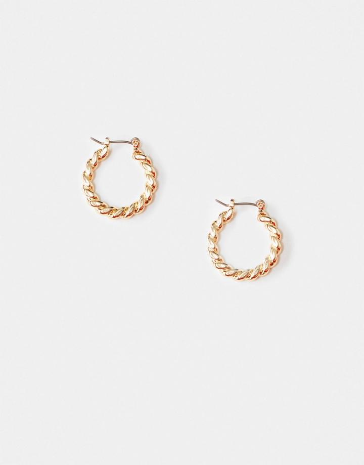 Topshop Chunky Twist Hoop Earrings In Gold