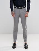 Asos Skinny Suit Pants With Piping Detail In Light Gray - Gray
