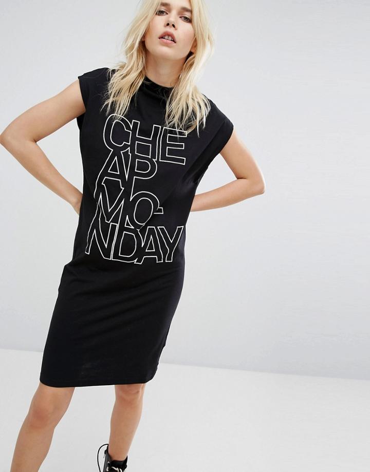 Cheap Monday Concrete Logo High Neck Dress - Black