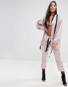 Missguided Londunn Satin Cuffed Jogger - Pink