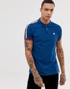 Pretty Green Contrast Panel Polo Shirt In Blue - Blue