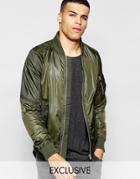 G-star Be Raw Exclusive To Asos Bomber Jacket Batt-a Nylon In Forest Night Green - Forest Night