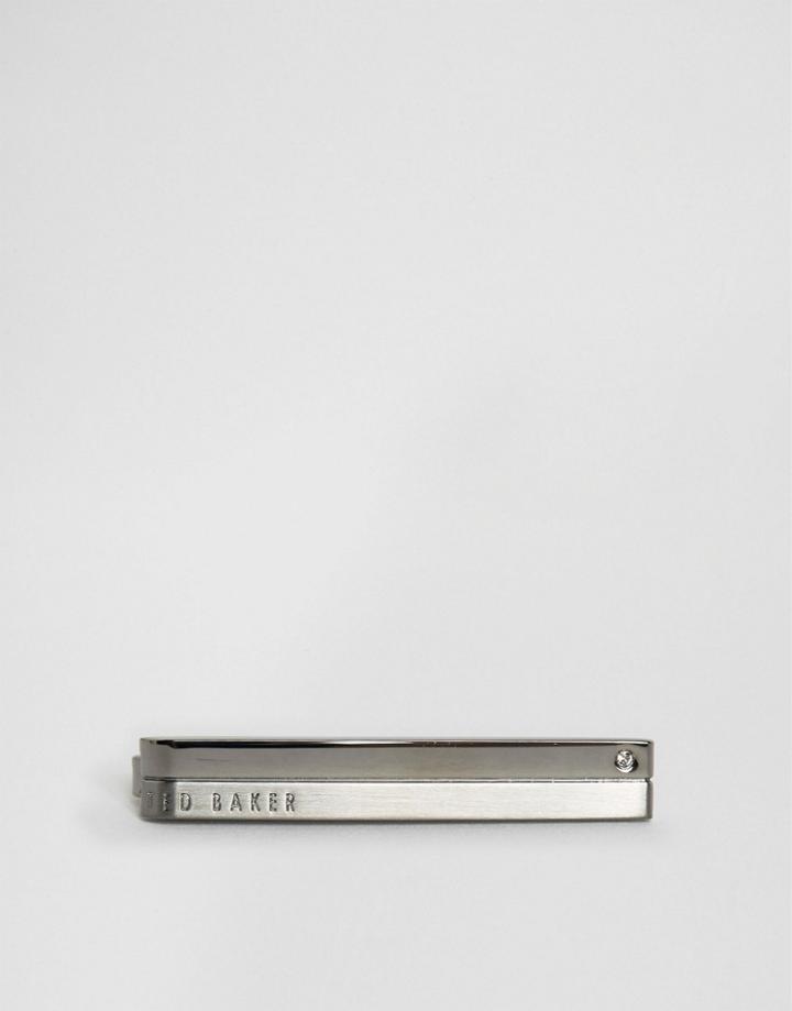 Ted Baker Stone Tie Slide In Gunmetal - Gray