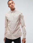 Only & Sons Shirt In Slim Fit With All Over Print - Beige