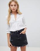 Brave Soul Aleta Shirt In Mini Heart Print - Cream