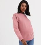 Asos Design Maternity Organic Cotton Sweat In Fawn-pink