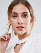 Asos Minimal Circle Chain Earrings - Copper