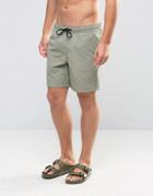 Asos Swim Shorts In Washed Green Mid Length - Green