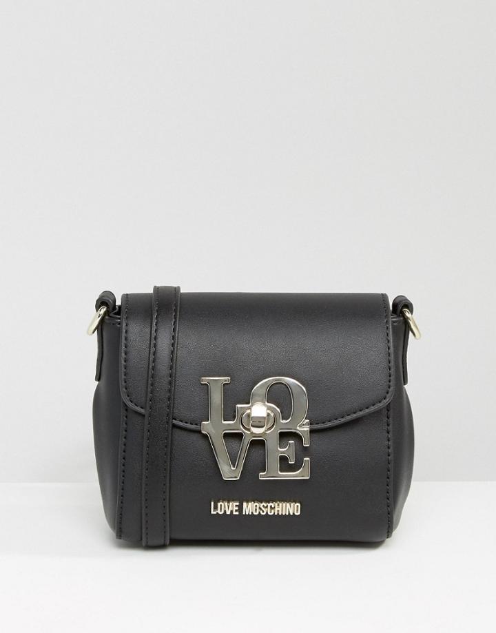 Love Moschino Buckle Cross Body Bag - Black