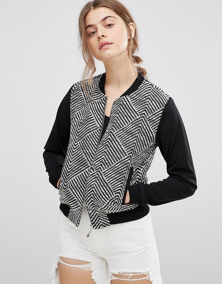 Madam Rage Geo Bomber Jacket - Black