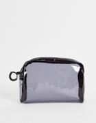 Asos Design Cosmetic Bag In Transparent Black