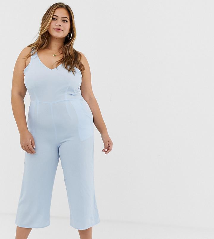 Ax Paris Plus Loosefit Jumpsuit-blue