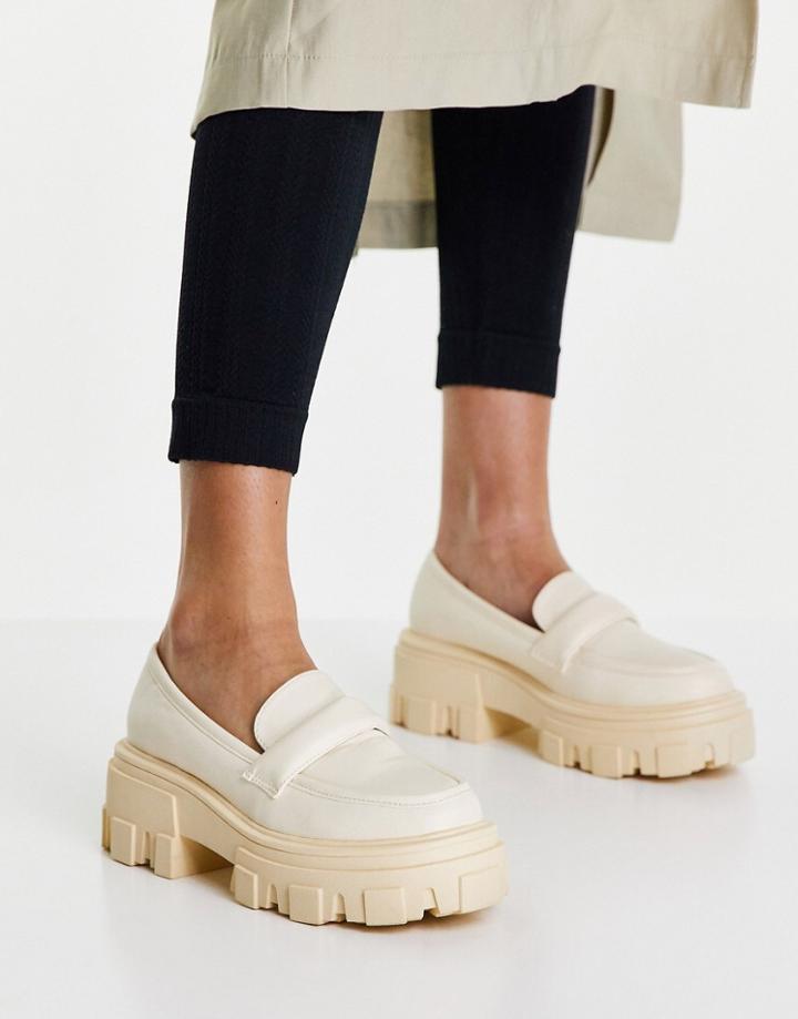 Asos Design Movable Padded Chunky Loafers In Off White Drench