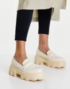 Asos Design Movable Padded Chunky Loafers In Off White Drench