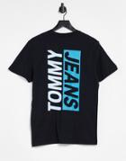 Tommy Jeans Back Logo Contrast T-shirt In Black