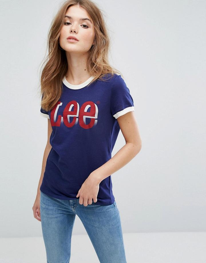 Lee Retro Logo T Shirt - Blue