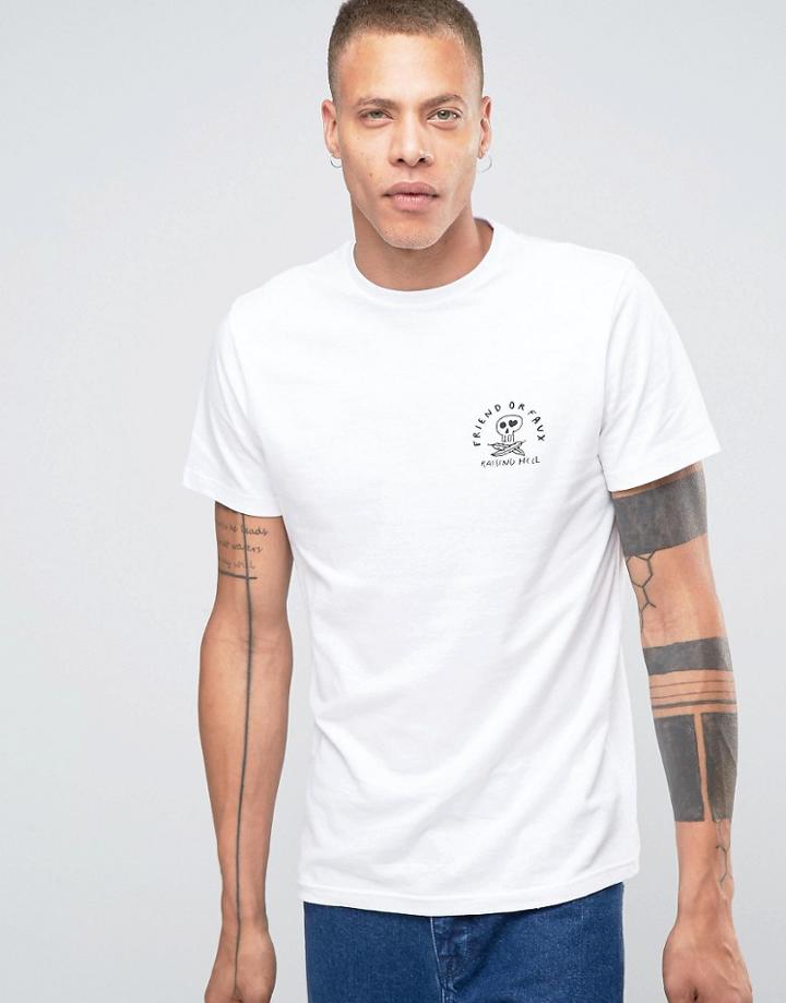 Friend Or Faux Scribble Back Print T-shirt - White