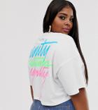 Asos Design X Glaad & Curve Cropped T-shirt With Embroidery-white