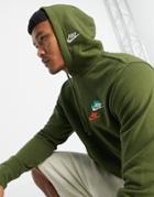 Nike Multi Futura Hoodie In Khaki-green