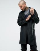 Religion Dagger Wool Mix Coat - Black