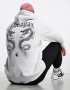 Criminal Damage Dragon Backprint Hoodie In Gray - Part Of A Set
