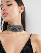 Asos Wide Beaded Choker Necklace - Multi