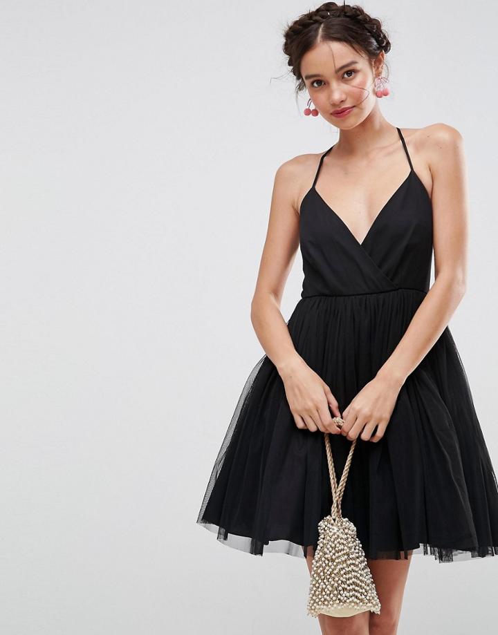 Asos Tulle Mini Dress - Black