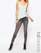 Noisy May Tall Eve Low Rise Skinny Jean - Gray