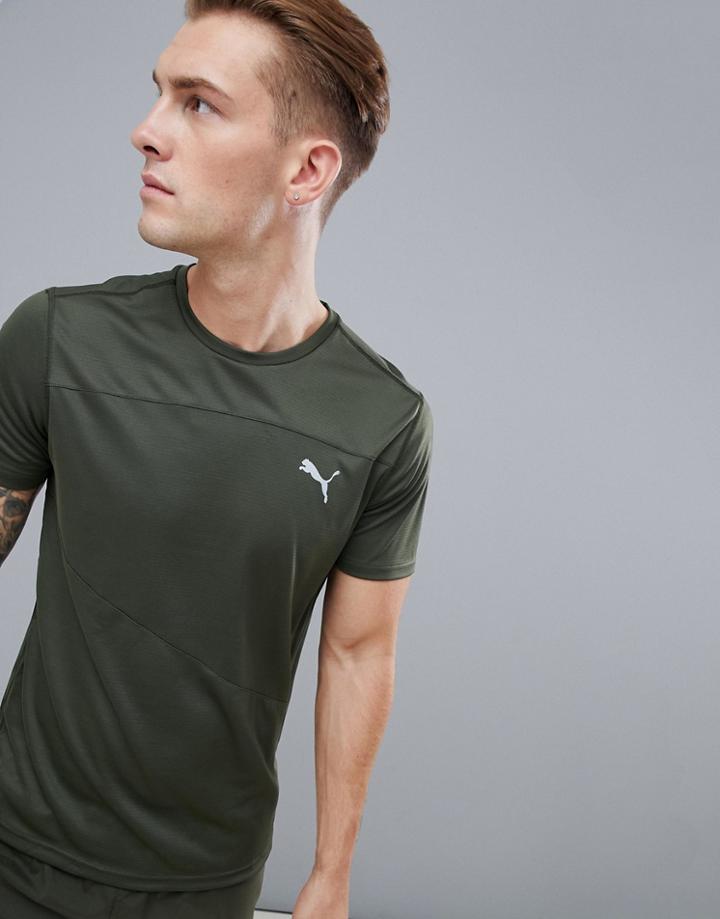 Puma Running Mono T-shirt In Khaki 517242-02 - Green
