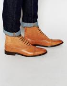 Asos Oxford Boots In Tan Leather And Suede - Tan