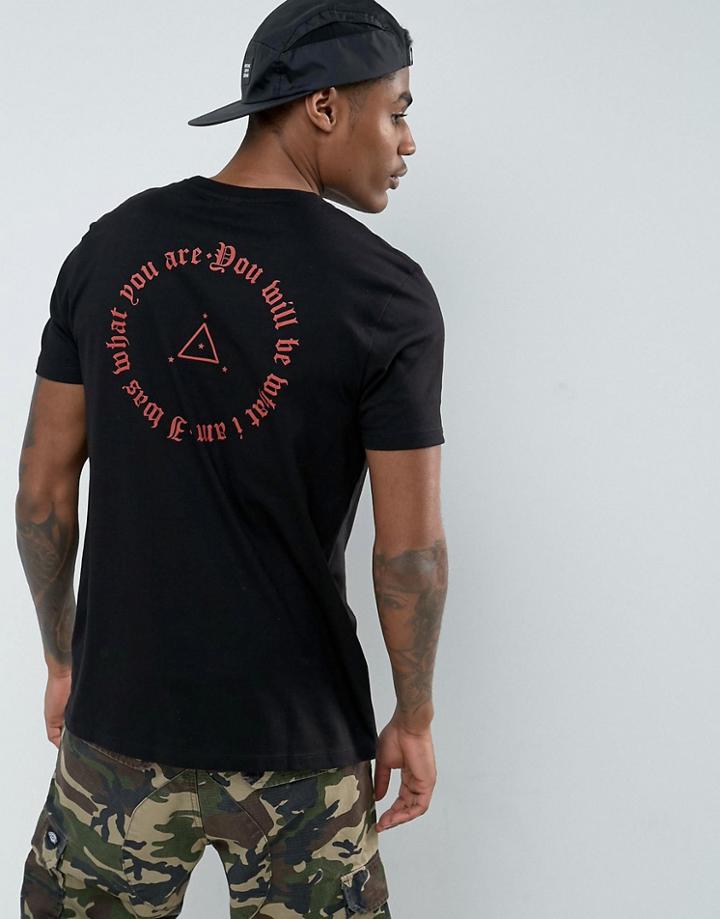 Asos Relaxed T-shirt With Back Print - Black