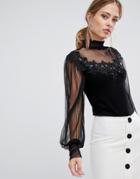 Coast Janiya Sequin Embellished Top - Black