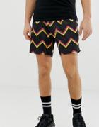 Liquor N Poker Two-piece Shorts With Zig Zag Stripe-orange