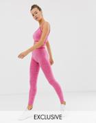 South Beach Seamless Leggings In Pink And Red