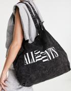Allsaints Split Oppose Acid Tote In Black