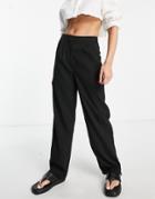 4th & Reckless Tailored Pants With Elastic Cuff Detailing In Black