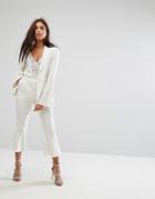 Missguided Flare Hem Tailored Pants - White