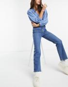 & Other Stories Crush Cut Organic Cotton Kick Flare Jeans In Strong Blue-blues