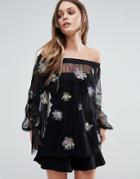 Sportmax Code Off Shoulder Top With Embellishment - Black
