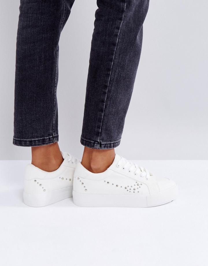 Park Lane Studded Sneaker - White