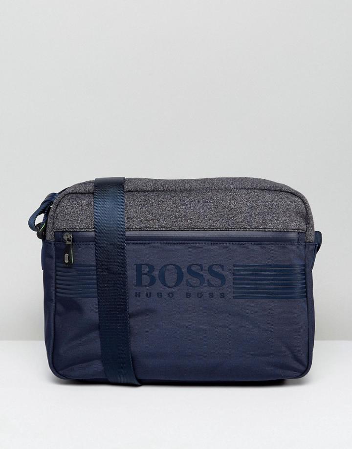 Boss Green By Hugo Boss Mixed Fabric Messenger Bag Navy - Navy