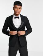 Devil's Advocate Skinny Fit Tuxedo Suit Jacket-black
