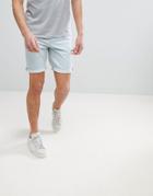 Asos Design Denim Shorts In Slim Light Wash-blue