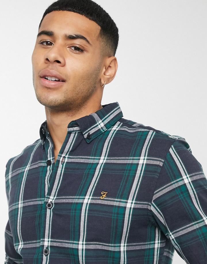 Farah Steen Checked Shirt In Blue-blues