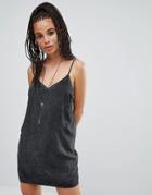 Nytt Oil Wash Jersey Mini Dress - Black