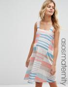 Asos Maternity Mini Dress In Cutabout Stripe - Multi