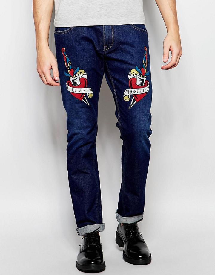 Love Moschino Tattoo Skinny Jean - Blue