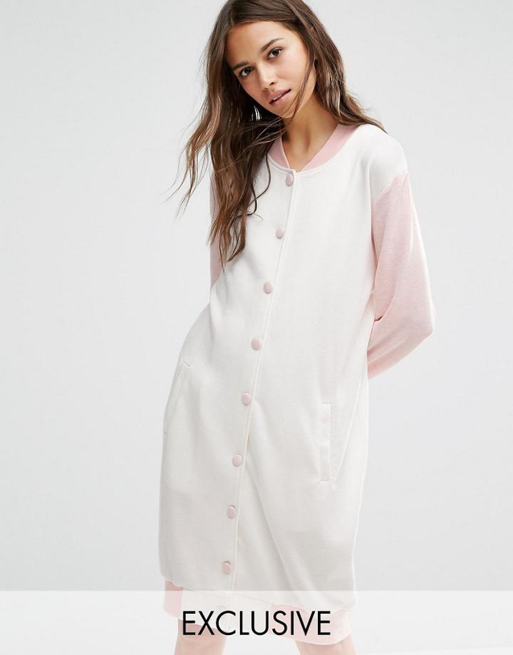 Minkpink Longline Bomber Robe - Pink