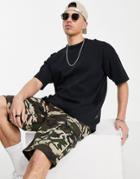 Only & Sons Oversized Knitted T-shirt In Black