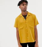 Heart & Dagger Viscose Revere Shirt In Mustard - Yellow